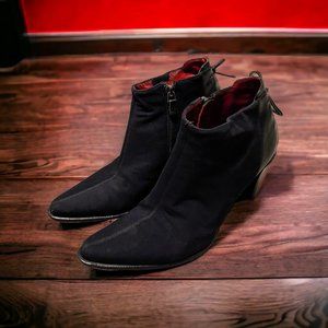 Donald J. Pliner Vintage 90s Womens Black Ankle Boots Size 5.5M Made in Italy